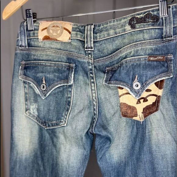 Women's Miss Me Boot Cut Cowhide Denim Jeans Size 27 - Picture 2 of 8